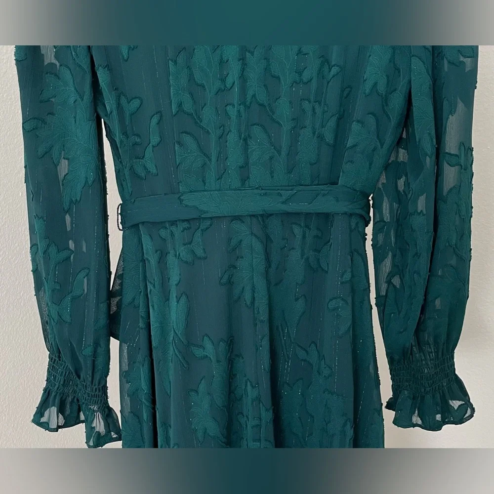 *HOLIDAY* Jessica Howard Long Sleeve Emerald Green Dress (Sz 4P) - Picture 15 of 16